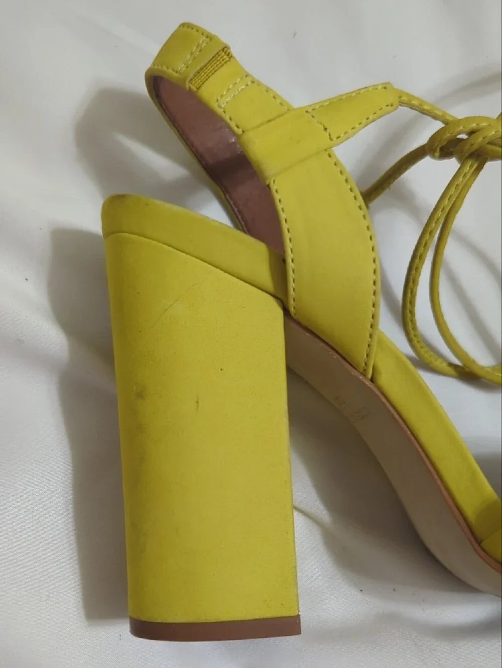 Steve Madden Serrina Leather Lace-Up Heels, Color Yellow Size 7